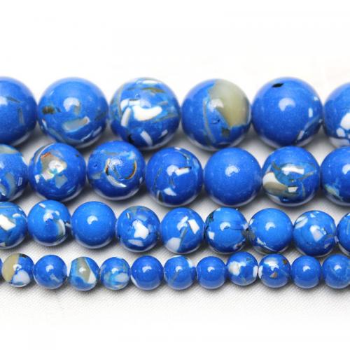 Türkis Perlen, Synthetische Türkis, rund, DIY & verschiedene Größen vorhanden, blau, verkauft von Strang