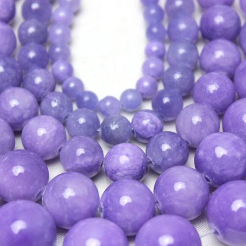 Jade Perlen, Blassbraune Jade, rund, DIY & verschiedene Größen vorhanden, dunkelviolett, verkauft von Strang
