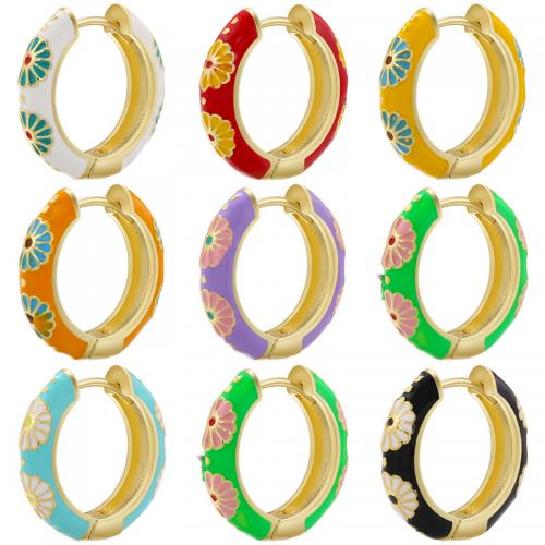 Brass Leverback Earring, 18K gold plated, fashion jewelry & for woman & enamel, more colors for choice, nickel, lead & cadmium free, 19.50x18.50mm, Sold By Pair