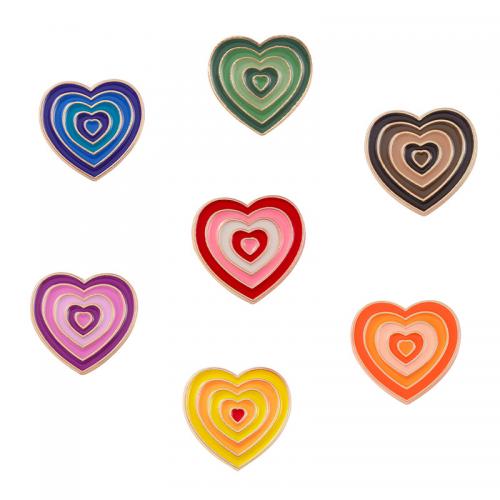 Tibetan Style Brooches, Heart, stoving varnish, Unisex, more colors for choice, 10PCs/Lot, Sold By Lot