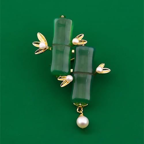 Tibetan Style Brooches, with Plastic Pearl, fashion jewelry & for woman, nickel, lead & cadmium free, 55x40mm, Sold By PC
