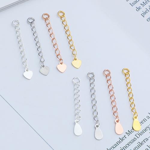 925 Sterling Silver Extender Chain, plated, DIY & different size for choice & different styles for choice, Sold By PC