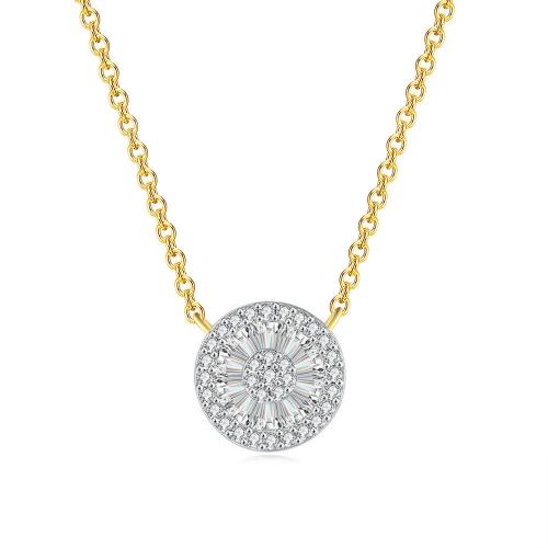Brass Necklace, with 2inch extender chain, plated, different styles for choice & micro pave cubic zirconia & for woman, Length:Approx 15.7 Inch, Sold By PC