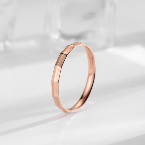 Titanium Steel Finger Ring Vacuum Ion Plating fashion jewelry & for woman rose gold color nickel lead & cadmium free Sold By PC