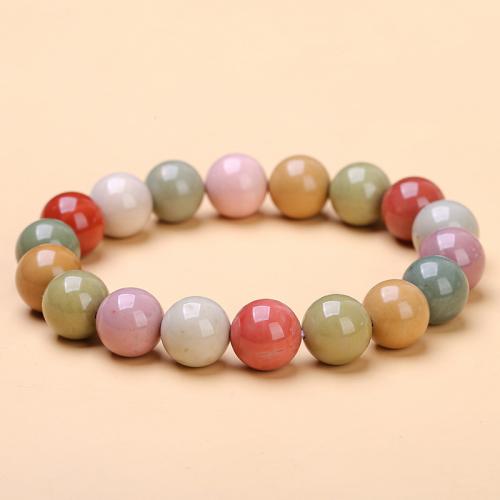 Gemstone Bracelets Alexa Agate Round fashion jewelry & for woman mixed colors Length Approx 18 cm Sold By PC
