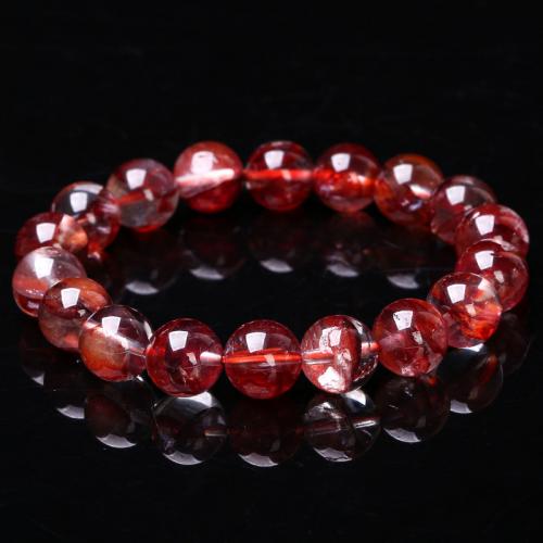 Gemstone Bracelets Red Marble Glue Stone Round fashion jewelry & Unisex red Length Approx 18 cm Sold By PC