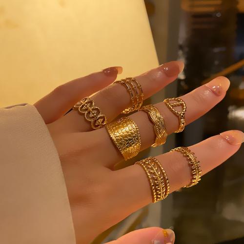 Titanium Čelik Finger Ring, modni nakit & različitih stilova za izbor & za žene, više boja za izbor, nikal, olovo i kadmij besplatno, inner diameter:17~20mm, Prodano By PC