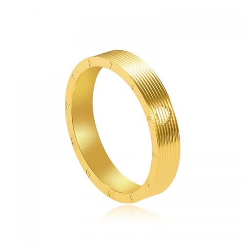 Titanium Steel Finger Ring, Vacuum Ion Plating, fashion jewelry & different size for choice & for woman, golden, nickel, lead & cadmium free, Sold By PC
