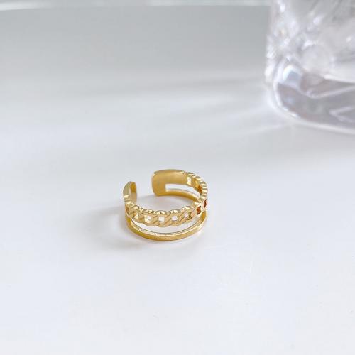 Titantium Steel finger ring, Titan Stål, mode smycken & olika storlek för val & för kvinna, gyllene, nickel, bly och kadmium gratis, Säljs av PC
