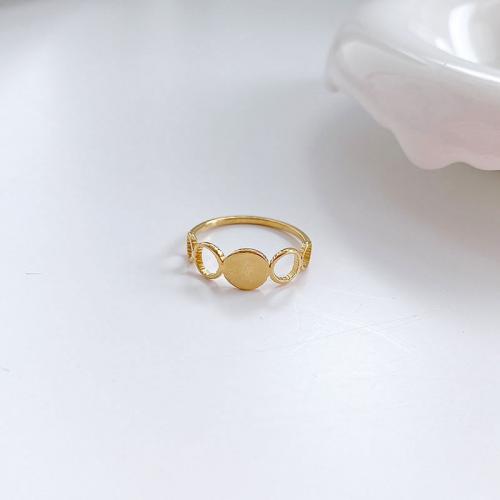 Titantium Steel finger ring, Titan Stål, Flat Round, mode smycken & olika storlek för val & för kvinna & ihålig, gyllene, nickel, bly och kadmium gratis, Säljs av PC