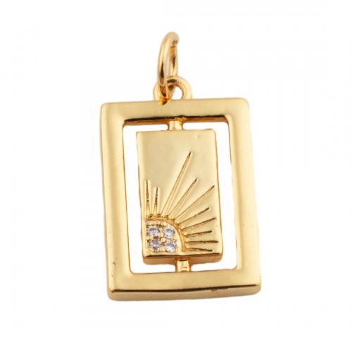 Cubic Zirconia Micro Pave Brass Pendant fashion jewelry & Unisex & micro pave cubic zirconia golden nickel lead & cadmium free Approx 3.5mm Sold By PC