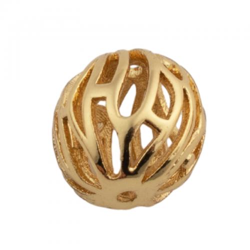 Hollow Brass Beads, fashion jewelry & DIY, golden, nickel, lead & cadmium free, 8.50x7.50mm, Hole:Approx 0.5mm, Sold By PC