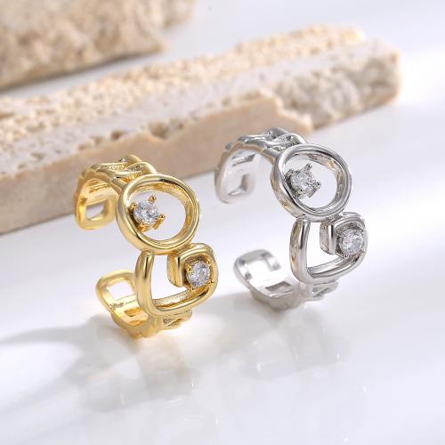 Brass Finger Ring, plated, fashion jewelry & for woman & with rhinestone, more colors for choice, nickel, lead & cadmium free, inner diameter 17mm, Sold By PC