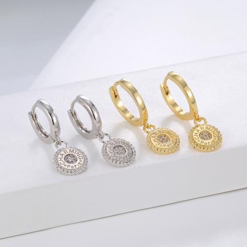 Cubic Zirconia Micro Pave Brass Earring, plated, fashion jewelry & micro pave cubic zirconia & for woman, more colors for choice, nickel, lead & cadmium free, 30x10mm, Sold By Pair
