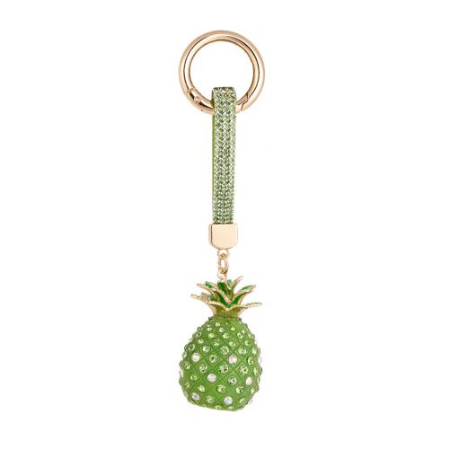 Tibetan Style Key Clasp, Pineapple, gold color plated, cute & with rhinestone, more colors for choice, nickel, lead & cadmium free, 32x150mm, Sold By PC