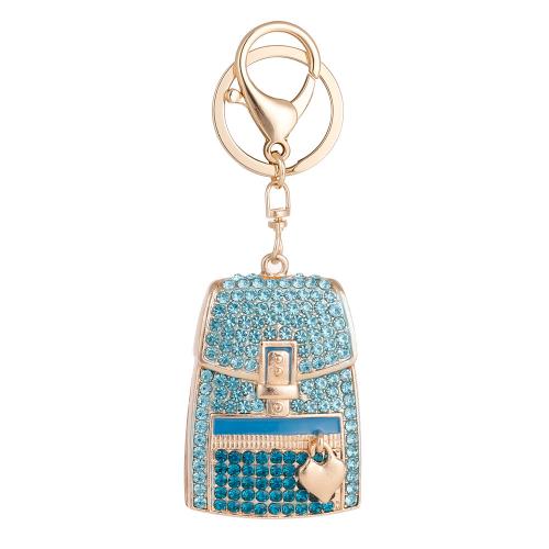 Zinc Alloy Key Clasp Backpack gold color plated Unisex & with rhinestone nickel lead & cadmium free Sold By PC