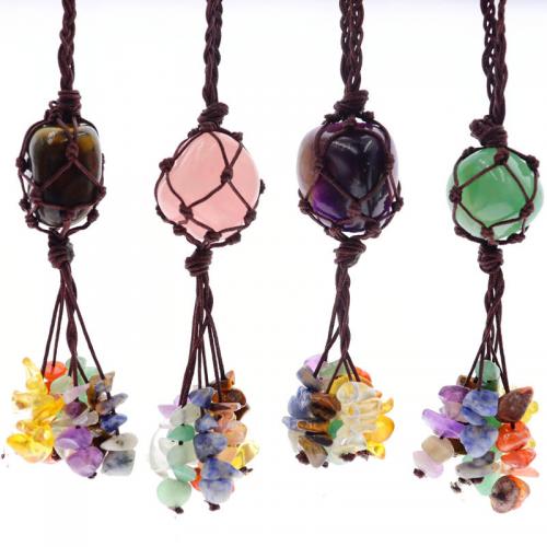 Hanging Ornaments, Natural Stone, with Cotton Thread, irregular, DIY & different materials for choice, more colors for choice, 150mm, Sold By PC