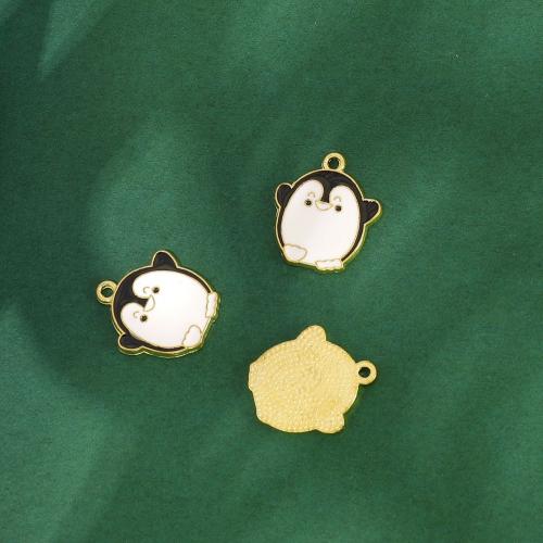 Tibetan Style Enamel Pendants, Penguin, plated, DIY, more colors for choice, 21.20x18.80x1.50mm, 300PCs/Bag, Sold By Bag