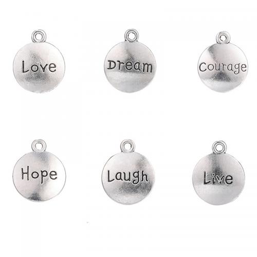Tibetan Style Pendants, Round, silver color plated, DIY & different designs for choice, more colors for choice, 17x14mm, 500PCs/Bag, Sold By Bag