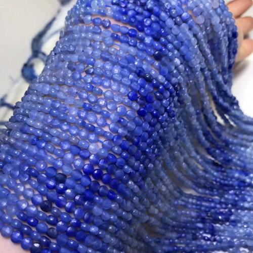 Natural Aventurine Beads, Blue Aventurine, Flat Round, DIY & faceted, blue, 2x4mm, Sold Per Approx 38 cm Strand