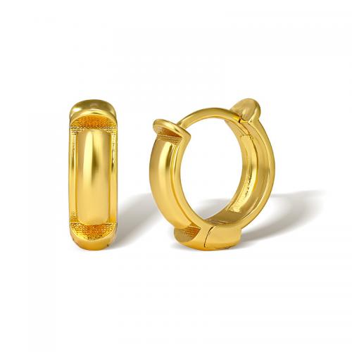Messing Spring hoop oorbellen, plated, voor vrouw, gouden, 12x4mm, Verkocht door pair