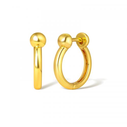 Messing Spring hoop oorbellen, plated, voor vrouw, gouden, Verkocht door pair