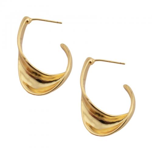 Brass Stud Earring, fashion jewelry & for woman, golden, nickel, lead & cadmium free, 31.50x4mm, Sold By Pair