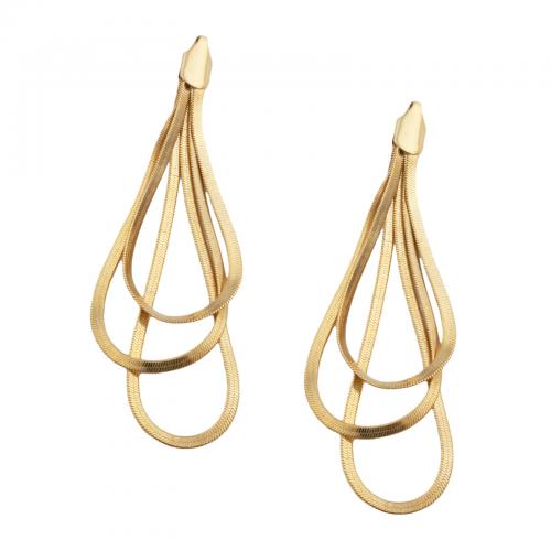 Fashion Fringe Earrings, Brass, fashion jewelry & for woman, golden, nickel, lead & cadmium free, 80x20.50mm, Sold By Pair
