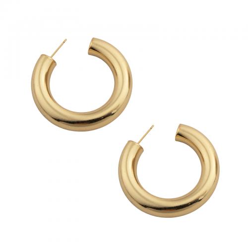 Brass Stud Earring, fashion jewelry & for woman, golden, nickel, lead & cadmium free, 40.50x8.50mm, Sold By Pair