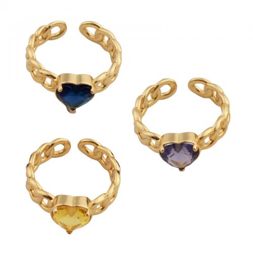 Kubisk Circonia Micro bane messing Ring, mode smykker & Unisex & Micro Pave cubic zirconia, flere farver til valg, nikkel, bly & cadmium fri, inner diameter 18mm, Solgt af PC