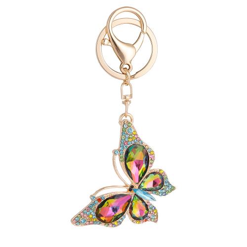 Zinc Alloy Key Clasp Butterfly gold color plated for woman & with rhinestone nickel lead & cadmium free Sold By PC