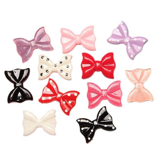 Hair Accessories DIY Findings, Resin, Bowknot, enamel, more colors for choice, 21x28mm, Approx 50PCs/Bag, Sold By Bag