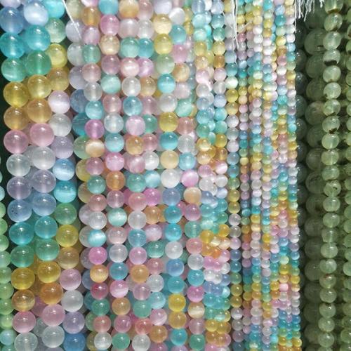 Gemstone Jewelry Beads, Gypsum Stone, Round, DIY & different size for choice, mixed colors, Sold Per Approx 38 cm Strand