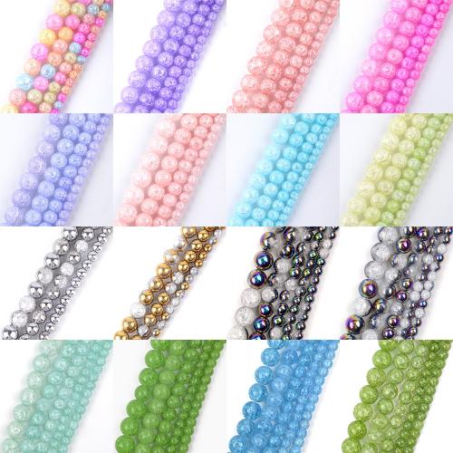 Fashion Glass Beads Round DIY Sold Per Approx 38 cm Strand