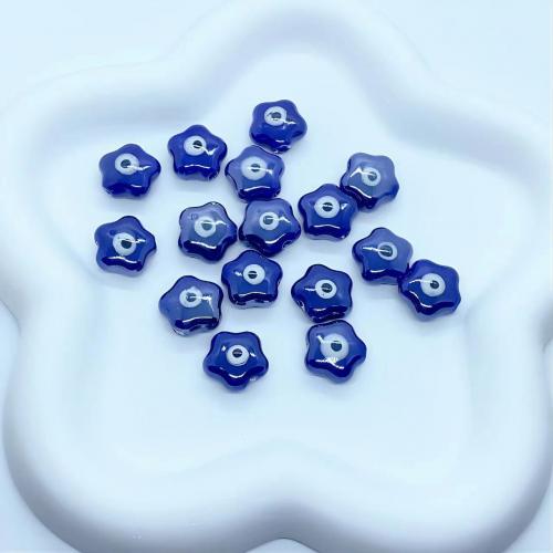 Porcelain Jewelry Beads, Flower, DIY, more colors for choice, 15mm, 100PCs/Bag, Sold By Bag