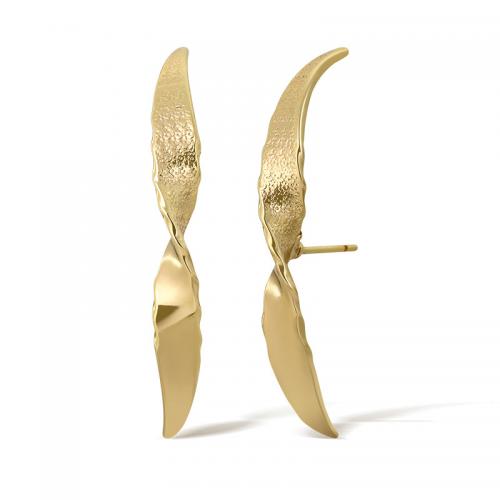 Brass Stud Earring plated for woman golden Sold By Pair