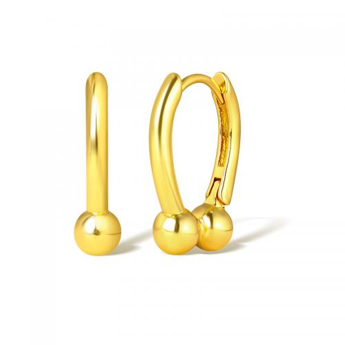 Messing Spring hoop oorbellen, plated, voor vrouw, goud, Verkocht door pair