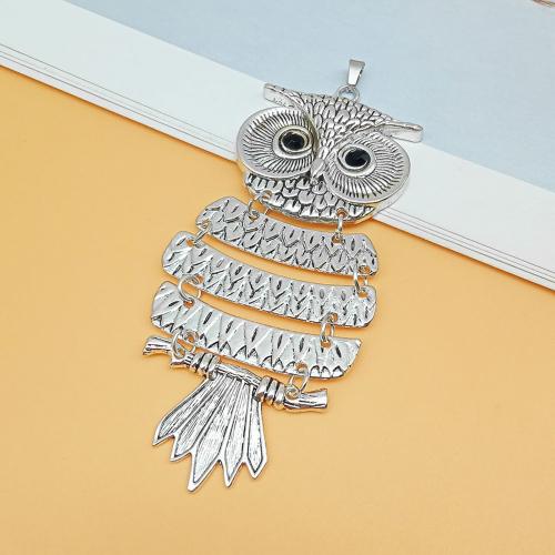 Zinc Alloy Animal Pendants Owl antique silver color plated DIY silver color Length 105 mm Sold By PC