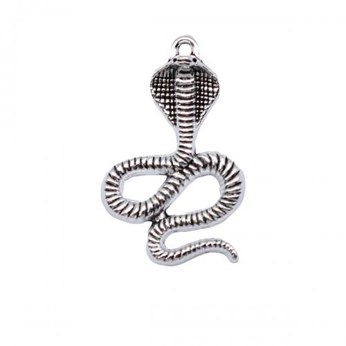 Pendentifs animaux en alliage de zinc, serpent, Plaqué de couleur d'argent, bijoux de mode & DIY, 27x18mm, Vendu par PC