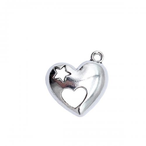 Tibetan Style Heart Pendants, antique silver color plated, fashion jewelry & DIY & hollow, 21x19mm, Sold By PC