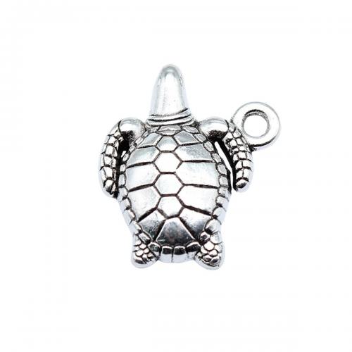 Zink Alloy Animal Hängen, Sköldpadda, antik silver pläterad, mode smycken & DIY, 18x16mm, Säljs av PC