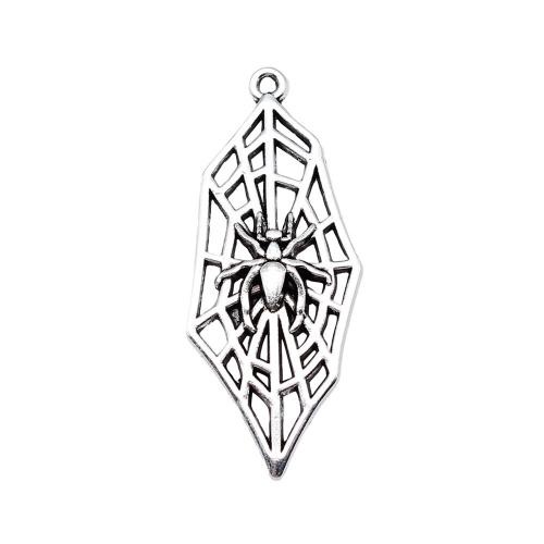 Tibetan Style Hollow Pendants, Spider Web, antique silver color plated, fashion jewelry & DIY, 38x15mm, Sold By PC