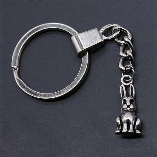 Bag Purse Charms Keyrings Keychains Zinc Alloy Rabbit plated fashion jewelry & Unisex Sold By PC