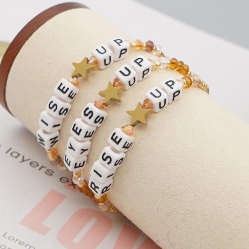 Bracelets Acrylique, avec cristal & plastique, cadre, bijoux de mode & pour femme, plus de couleurs à choisir, Longueur:Environ 18 cm, Vendu par PC