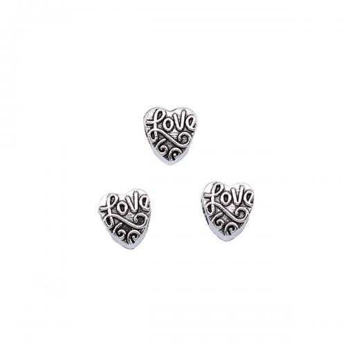 Zinc Alloy Jewelry Beads Heart antique silver color plated fashion jewelry & DIY Sold By PC