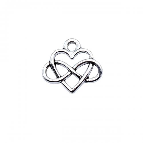 Tibetan Style Heart Pendants, antique silver color plated, fashion jewelry & DIY & hollow, 15x14mm, Sold By PC