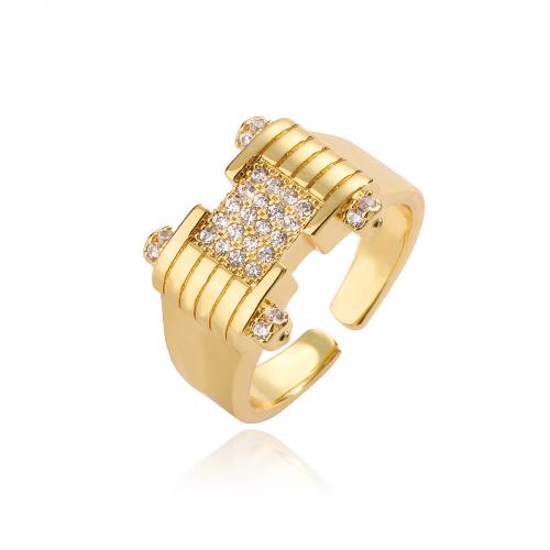 Kubisk Circonia Micro bane messing Ring, 18K forgyldt, mode smykker & forskellige stilarter for valg & Micro Pave cubic zirconia & for kvinde, nikkel, bly & cadmium fri, Solgt af PC