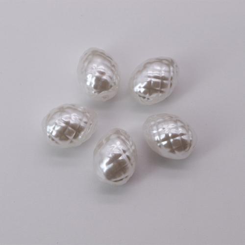 ABS Plastic Beads, ABS Plastic Pearl, Baroque, painted, DIY & different size for choice, white, Sold By PC