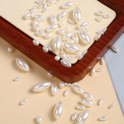 Perles en plastique ABS, Plastique ABS perle, riz, peinture, DIY & normes différentes pour le choix, blanc, Environ 1000sol/lot, Vendu par lot