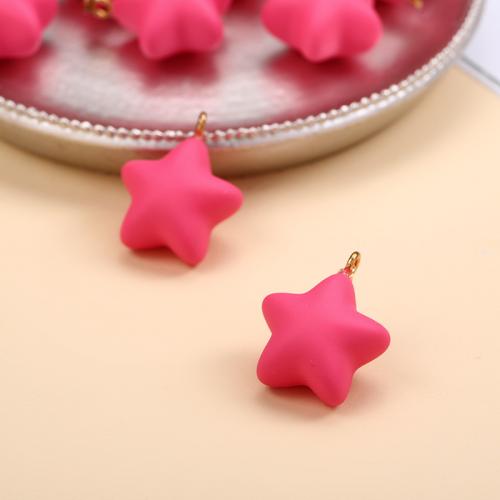 ABS Plastic Pendants Star DIY red Sold By PC